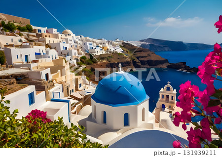 beautiful architecture of greek city beautiful architecture of greek city 131939211