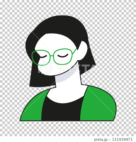 Simple female upper body icon illustration 131939971