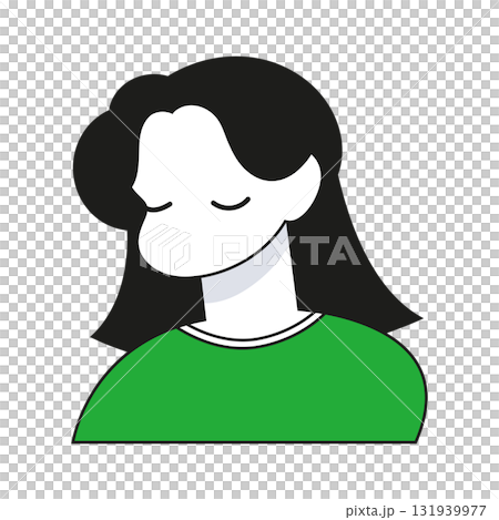 簡單的女性上半身插圖 簡單的女性上半身插圖 131939977