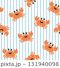 かわいいカニ　シームレスパターン 131940098