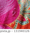 Torn fabric. Frayed cloth background for sample, presentation, safety issue, excessive acid wash warning etc 131940126