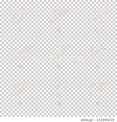帶陰影的珍珠字母 J-R 131940219