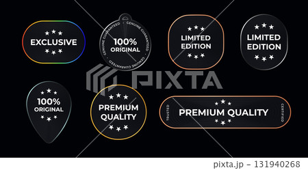 Exclusive Premium Quality And Limited Edition Labels Collection With Modern Neon Outlined Badges For Original Certified Products. Black Friday Cyber Monday Promotional Logos. Vector Illustration Exclusive Premium Quality And Limited Edition Labels Collection With Modern Neon Outlined Badges For Original Certified Products. Black Friday Cyber Monday Promotional Logos. Vector Illustration 131940268