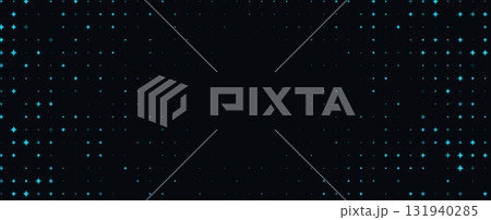 Star Background With Blue Stars And Copy Space On Dark, Minimal Space Pattern For Banners, Posters, Web And App Design, Modern Cosmic Wallpaper. Vector Illustration. 131940285