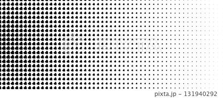 Love Heart Halftone Pattern Background, Black Heart Gradient Dots On White, Seamless Minimal Romantic Texture For Valentine Cards, Wedding Decor, Modern Print. Vector Illustration 131940292
