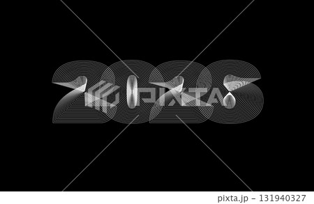 Futuristic New Year Countdown Digits. Cyberpunk 2026 Numbers for Holiday Event Branding, Event Promo, Creative Calendar, Greeting Logo Design. Linear Outline Style. Vector Illustration. 131940327