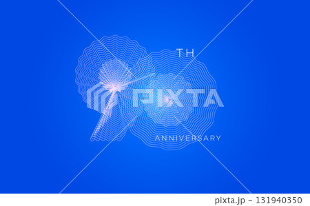 Anniversary Celebration Date Emblem Badge, Abstract 90th Logo Blue Background for Invitation Greeting Card, Corporate Jubilee Sign, Commemorate Occasion Symbol. Wavy Guilloche. Vector Illustration Anniversary Celebration Date Emblem Badge, Abstract 90th Logo Blue Background for Invitation Greeting Card, Corporate Jubilee Sign, Commemorate Occasion Symbol. Wavy Guilloche. Vector Illustration 131940350