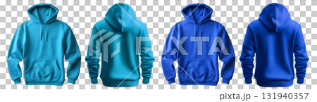 2 Set of light dark blue front and back view tee hoodie hoody sweatshirt on transparent background cutout, PNG file. Mockup template for artwork graphic 2 Set of light dark blue front and back view tee hoodie hoody sweatshirt on transparent background cutout, PNG file. Mockup template for artwork graphic 131940357