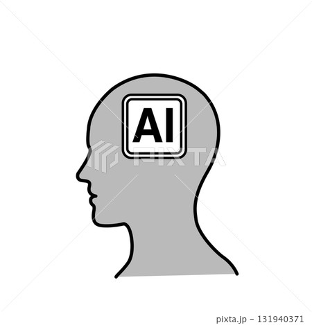 人工知能のイメージ図 シンプルなAIのイラスト アイコン マーク 生成AI モノクロ シルエット 人工知能のイメージ図 シンプルなAIのイラスト アイコン マーク 生成AI モノクロ シルエット 131940371