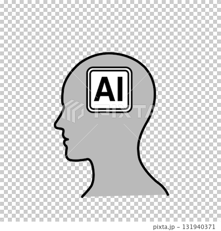 人工知能のイメージ図 シンプルなAIのイラスト アイコン マーク 生成AI モノクロ シルエット 人工知能のイメージ図 シンプルなAIのイラスト アイコン マーク 生成AI モノクロ シルエット 131940371