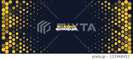 Hexagon Background Glowing Honeycomb Pattern In Yellow Blue Colors for AI, Tech Digital Forum and Conference Ad Presentation. Hexagonal Modern Texture. Halftone Gradient Backdrop. Vector Abstract BG Hexagon Background Glowing Honeycomb Pattern In Yellow Blue Colors for AI, Tech Digital Forum and Conference Ad Presentation. Hexagonal Modern Texture. Halftone Gradient Backdrop. Vector Abstract BG 131940452