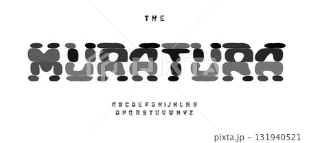 Zen Stone Alphabet, Blob Liquid Font, Stacked Rocks Typeface with Meditative Balance for Wellness Eco Brand, Organic Product, Spa, Yoga, Meditation Typography, Garden Landscaping. Vector typeset 131940521