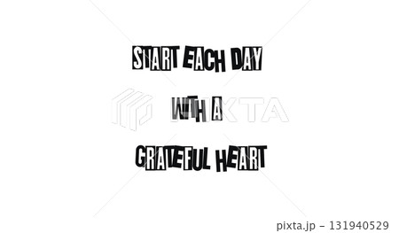 Start each day with a grateful heart lettering. Daily reminder design for posters, affirmations, wellness gifts, and uplifting team notes or home decor. Vector illustration. Start each day with a grateful heart lettering. Daily reminder design for posters, affirmations, wellness gifts, and uplifting team notes or home decor. Vector illustration. 131940529