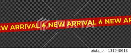 Hot new arrival banner with fire flame icons and bold red yellow design. Eye-catching sale alert for product promotions, web ads, store displays. Vector illustration. Hot new arrival banner with fire flame icons and bold red yellow design. Eye-catching sale alert for product promotions, web ads, store displays. Vector illustration. 131940618