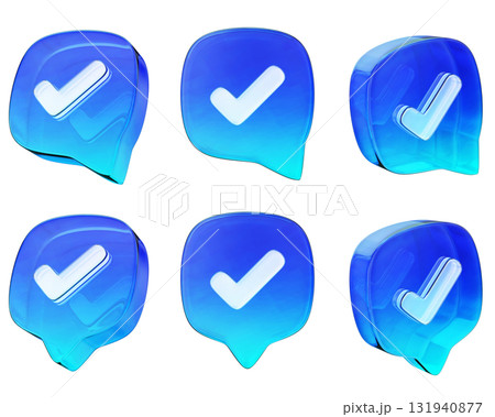Blue Gradient check Icon set 3D graphic 131940877