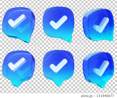 Blue Gradient check Icon set 3D graphic 131940877
