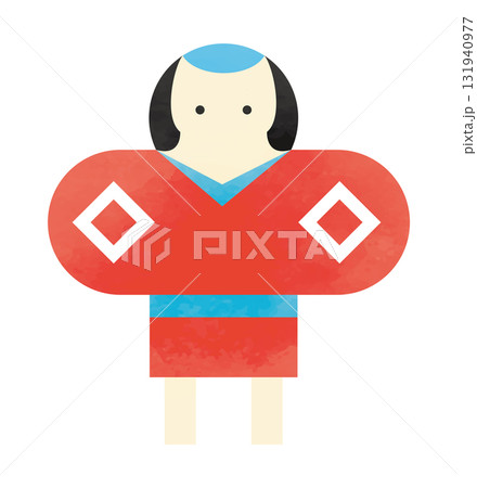 シンプルな水彩テクスチャの凧揚げのアイコン 131940977