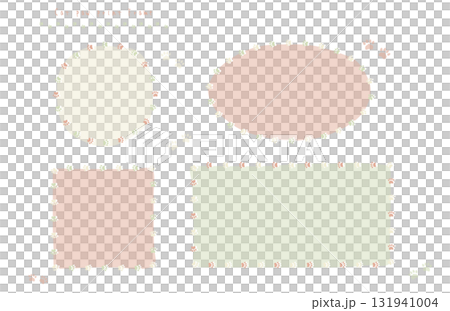 用貓（動物）腳印裝飾的可愛背景框架插圖集 131941004