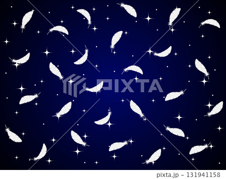 キラキラと羽が舞う幻想的な背景　ブラック 131941158