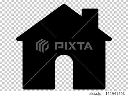 房屋/家庭的簡單輪廓圖標 131941298