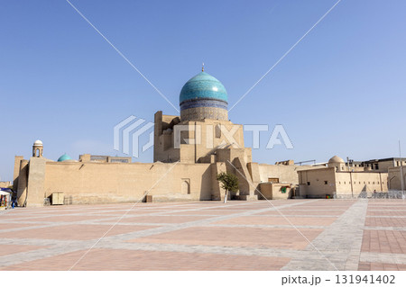 view of Po-i-Kalyan with the madrasa and minaret and Persian Square in bukhara 131941402