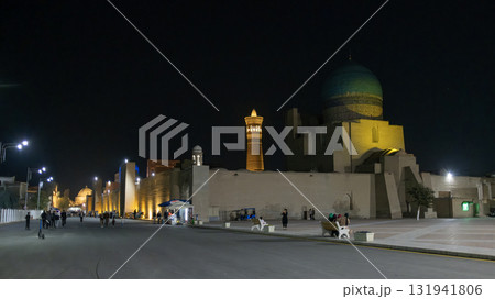 Mir-i-Arab Madrasa and Persian Square at daytime. one of big square in bukhara Mir-i-Arab Madrasa and Persian Square at daytime. one of big square in bukhara 131941806