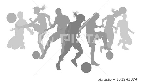 Soccer Football Players Silhouettes 131941874