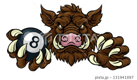 Boar Wild Hog Razorback Warthog Pig Pool Mascot 131941897