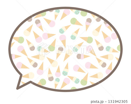 アイスの丸いフキダシ 131942305