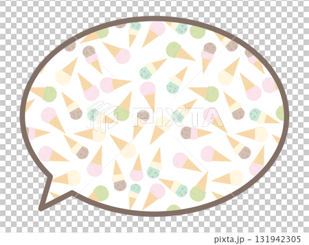 アイスの丸いフキダシ 131942305