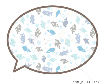 海の生き物の丸いフキダシ 131942336