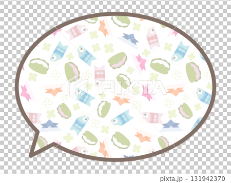 こどもの日の丸いフキダシ 131942370