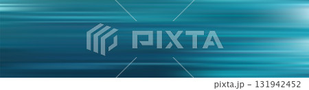 Ocean gradient background teal blue. Horizontal motion blur with smooth transitions from dark to light shades. Vector design with calm water effect for abstract marine atmosphere 131942452