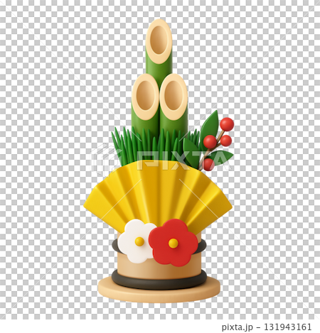 門松 お正月 イラスト 3D 131943161