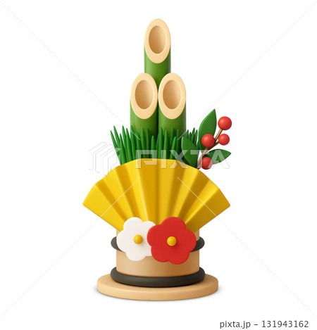 門松 お正月 イラスト 3D 131943162