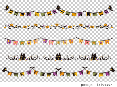 Material - Halloween Garland 2025-2 Vector 131943571