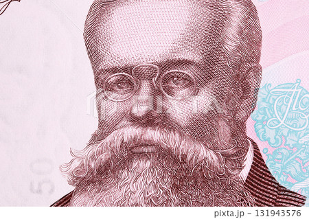 Mykhailo Hrushevsky a closeup portrait from Ukrainian money Mykhailo Hrushevsky a closeup portrait from Ukrainian money 131943576