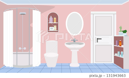 interior bathroom with toilet and furnitures 131943663