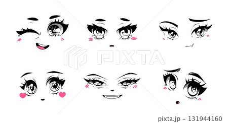 Kawaii facial expressions with anime style Kawaii facial expressions with anime style 131944160