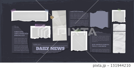 Nostalgic retro set with realistic scrapbook pages 131944210
