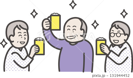 おじさんの飲み会のイラスト ゆるいイラスト おじさんの飲み会のイラスト ゆるいイラスト 131944452