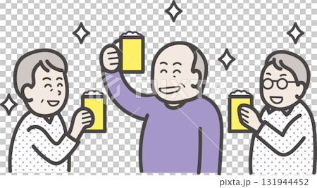 おじさんの飲み会のイラスト ゆるいイラスト おじさんの飲み会のイラスト ゆるいイラスト 131944452