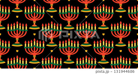 Happy Kwanzaa bright vector seamless pattern 131944686
