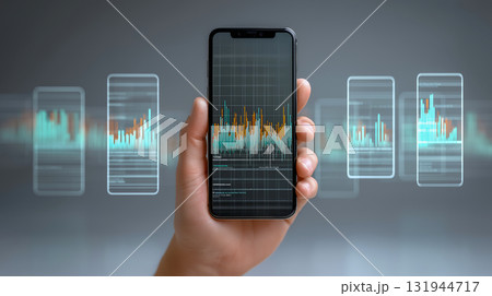 スマートフォンで見るリアルタイム株価と未来の金融テクノロジー 131944717