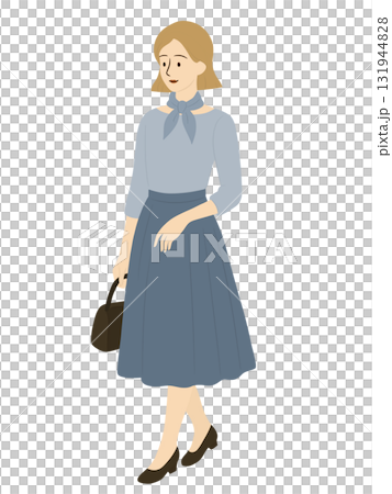 年輕女子的全身插圖 131944828