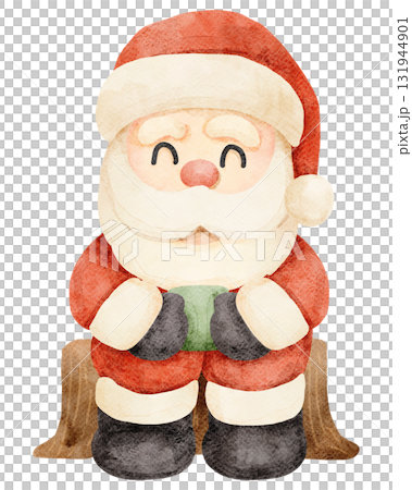 Watercolor Illustration of Santa Claus Sitting Watercolor Illustration of Santa Claus Sitting 131944901