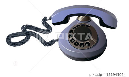 Retro rotary telephone on a purple cord. Vector. Retro rotary telephone on a purple cord. Vector. 131945064