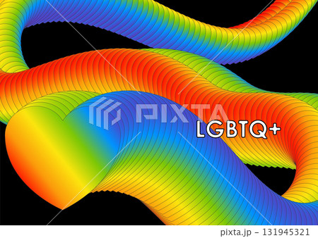 LGBTQ Pride Month abstract background. Segmented liquid wave in the form of hearts 131945321