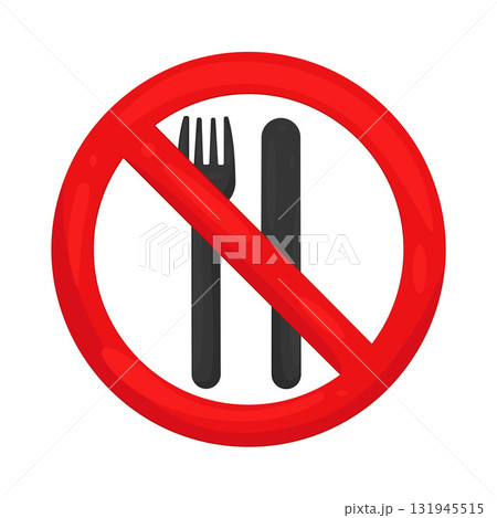 Illustration of no food sign Illustration of no food sign 131945515