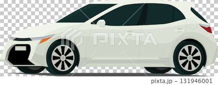 Modern sports hatchback angled front side view 131946001